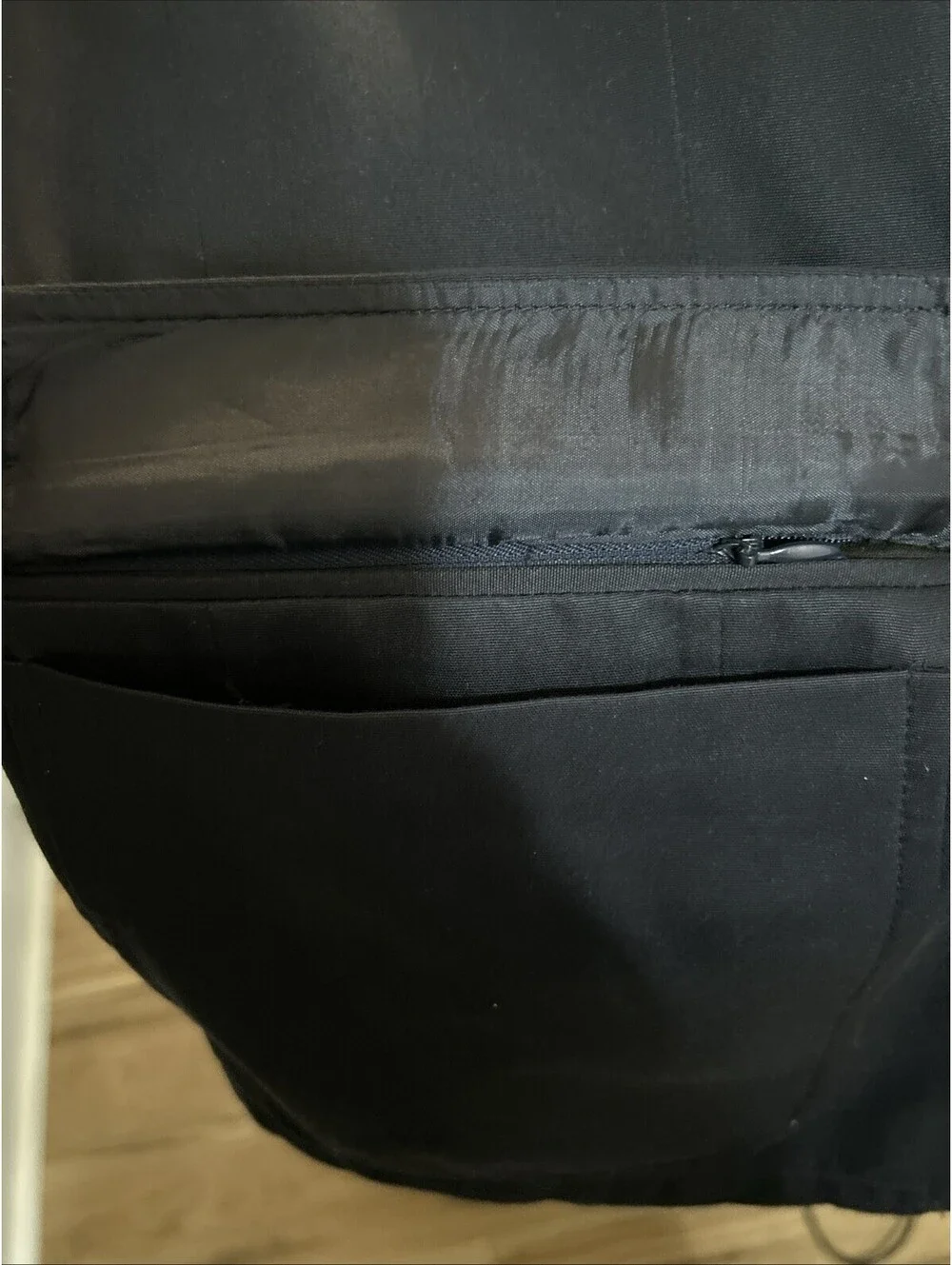 Vintage Travel Smith Chest 46 Vintage Wash & Wear Navy Blazer Zip Pockets